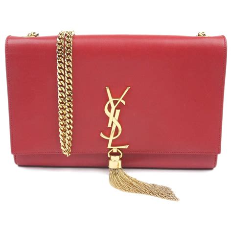 ysl smooth calfskin dark red crossbody